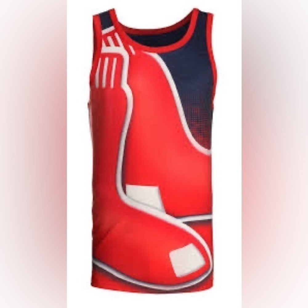 MLB MEN'S BOSTON RED SOX BIG LOGO TANK TOP SHIRT, RED by Klew GD